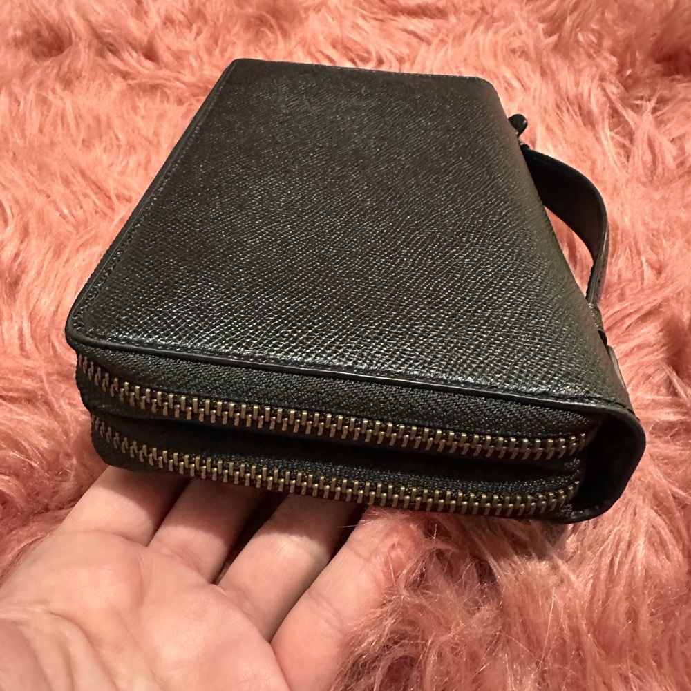 COACH Double Zipper Travel Wallet Clutch Organizer Black - Picture 8 of 15